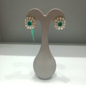 Heritage Polki & Emerald Studs