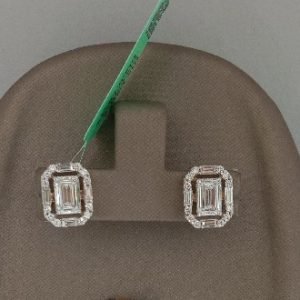 Emerald-Cut Diamond Stud Earrings