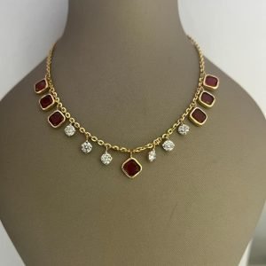 Gold Ruby & Diamond Necklace