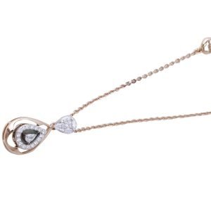 Rose Gold Teardrop Diamond  Necklace
