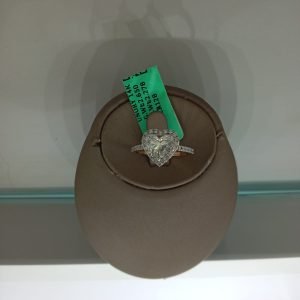 Heart-Shaped Diamond Halo Ring