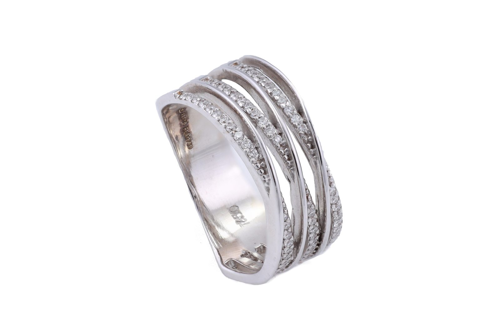 Multi-Band Crossover Diamond Ring