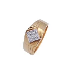 Square Cluster Gold Ring