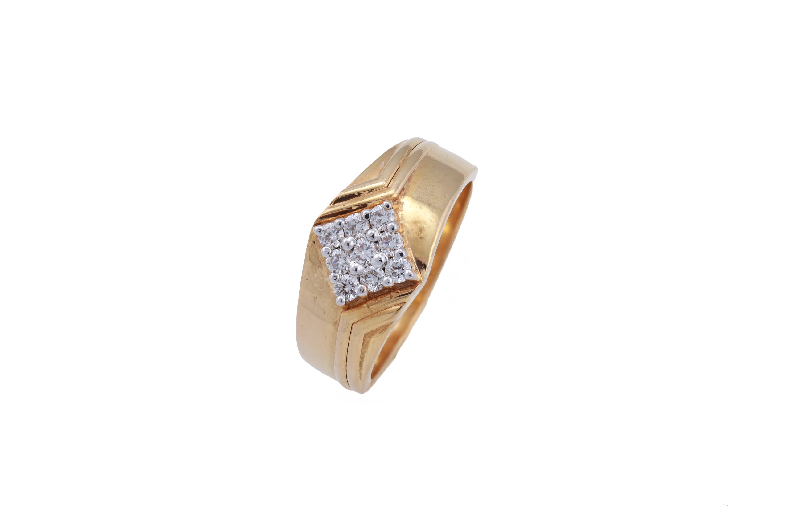 Square Cluster Gold Ring