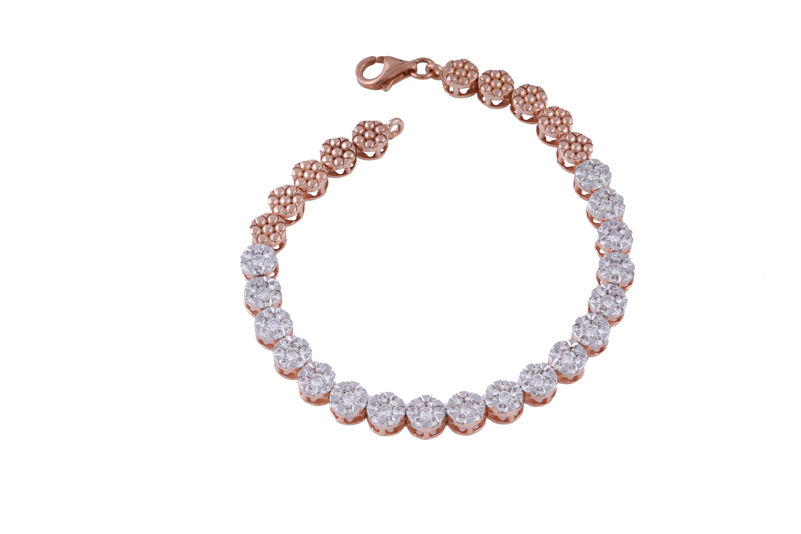 Radiant Bloom Diamond Cluster Bracelet