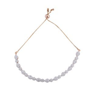 Rose Gold Diamond Cluster Adjustable Bracelet
