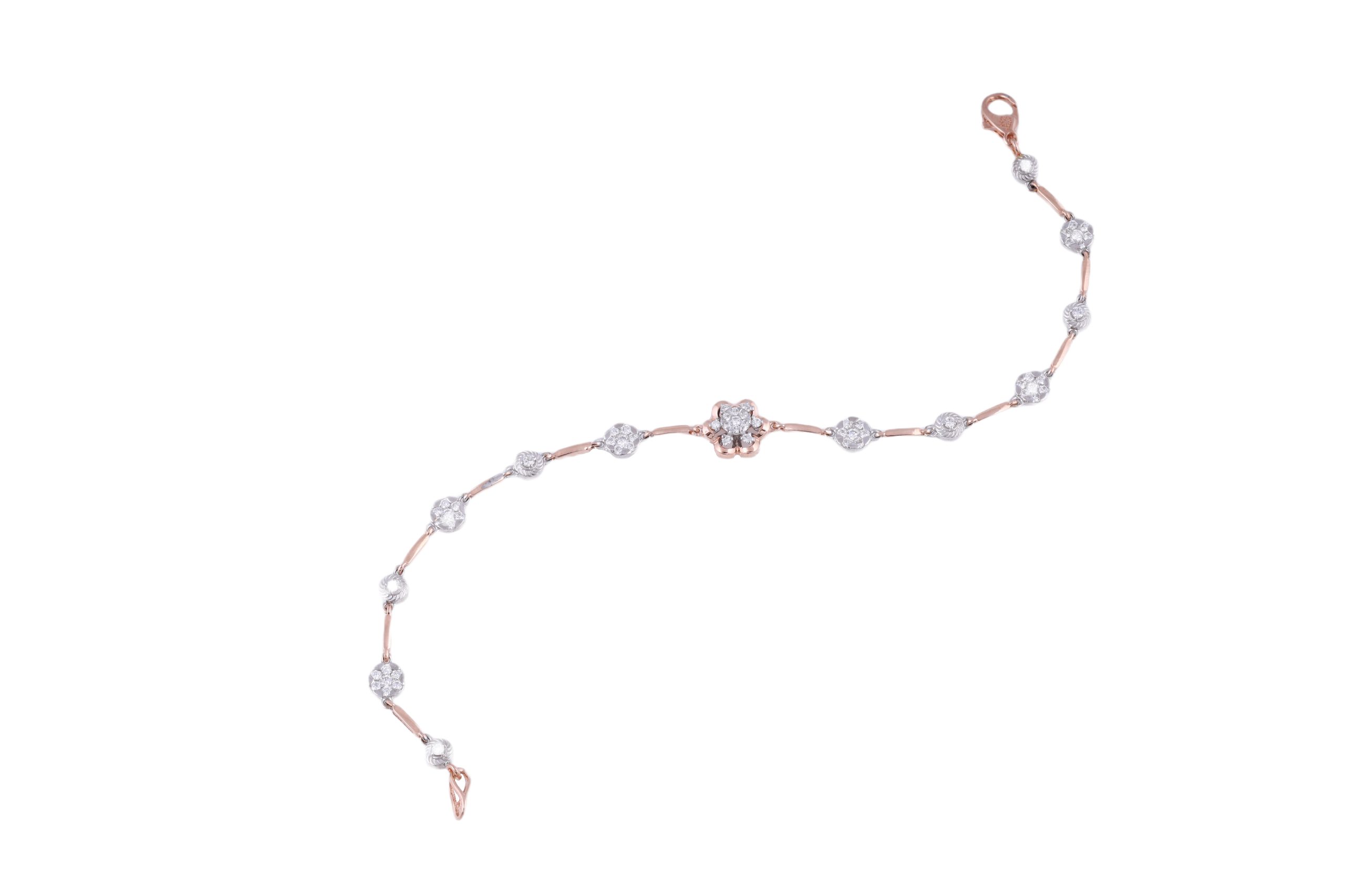 Rose Gold Floral Diamond Bracelet