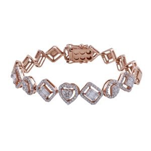 Diamond Heart & Square Bracelet