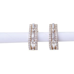 Linear Luxe Diamond Hoops