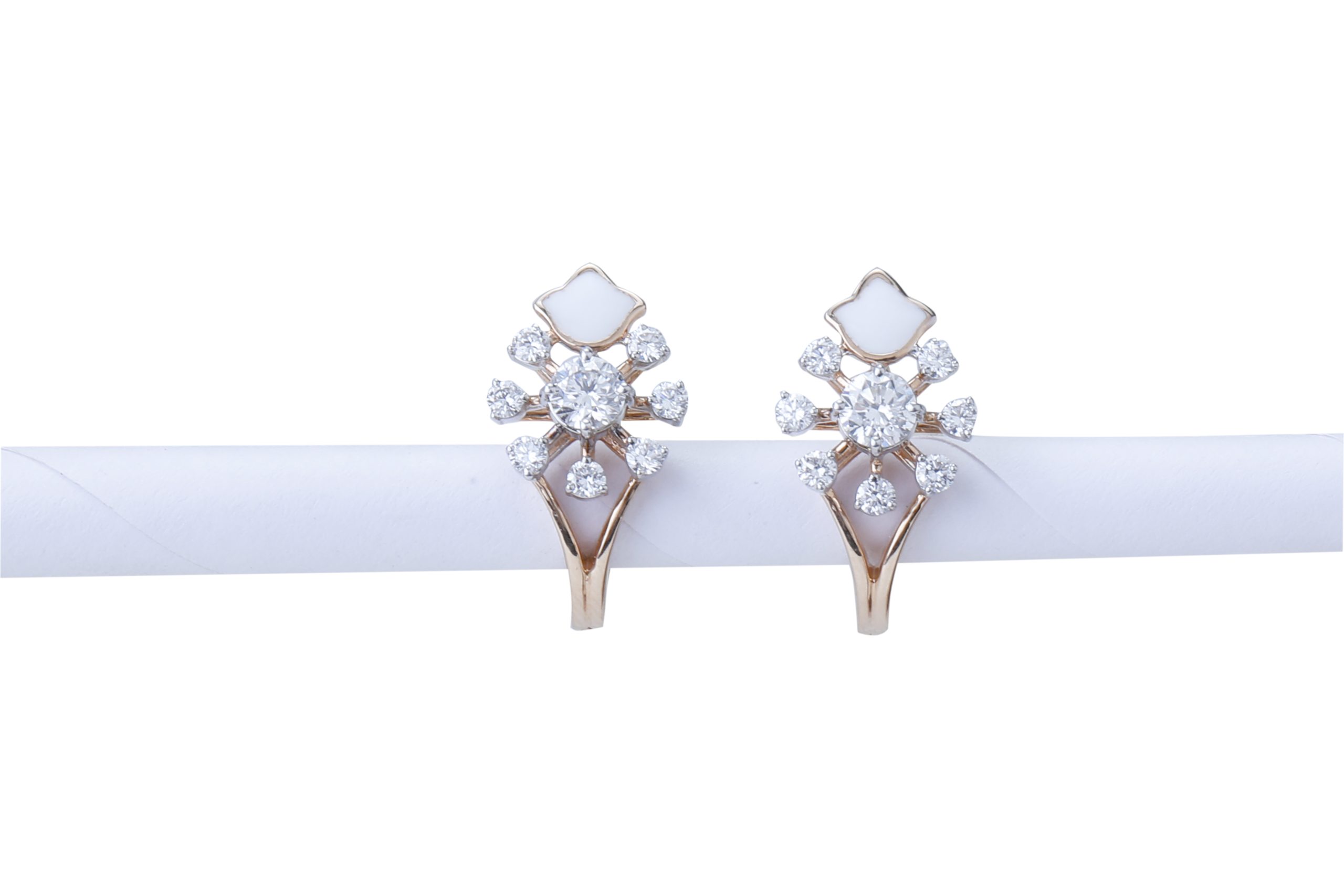 Petal Glow Diamond Hoops