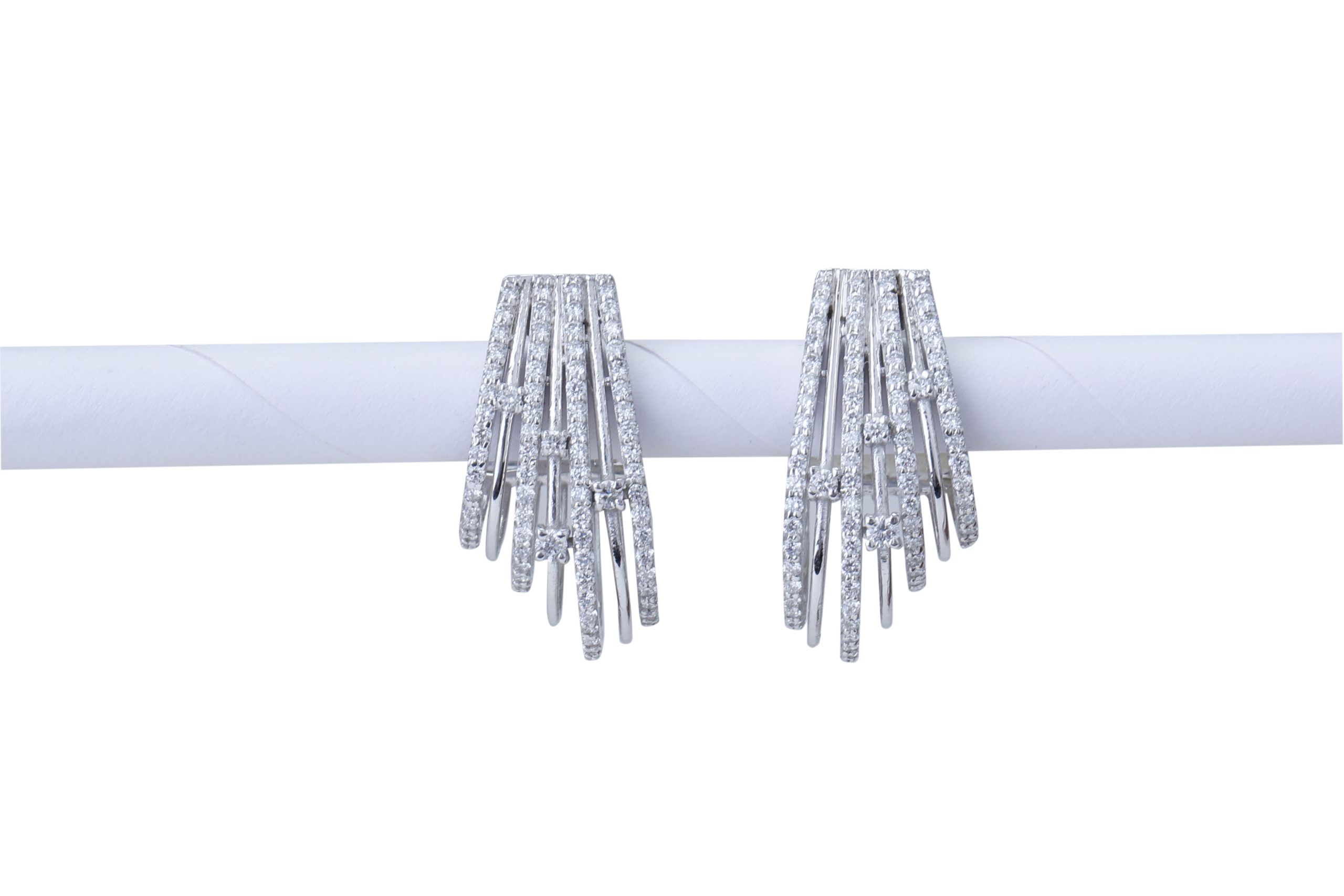 Cascading Diamond Fringe Earrings