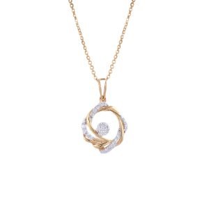 Golden Whirl Diamond Pendant