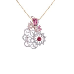 Diamond Flower Pendant