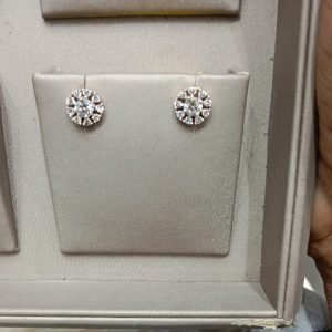 Halo Round Diamond Stud Earrings