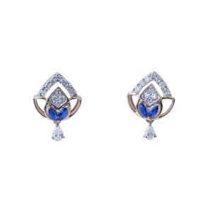 Sapphire Lotus Drop Earrings
