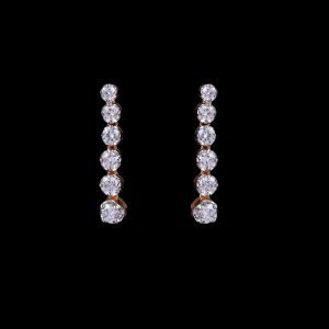 Elegant Gold Diamond Drop Earrings