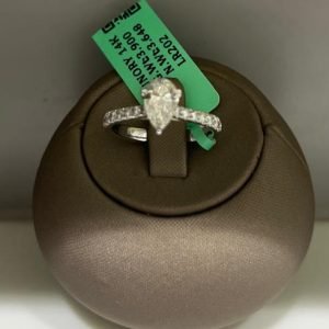 Lustrous Drop Solitaire Ring