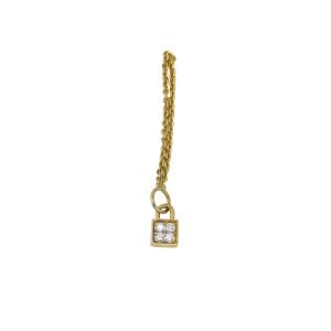 Mini Gold Diamond Lock Charm
