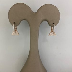 Rose Gold Sparkle Triangle Earrings