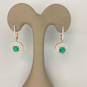 Emerald Glow Halo Earrings