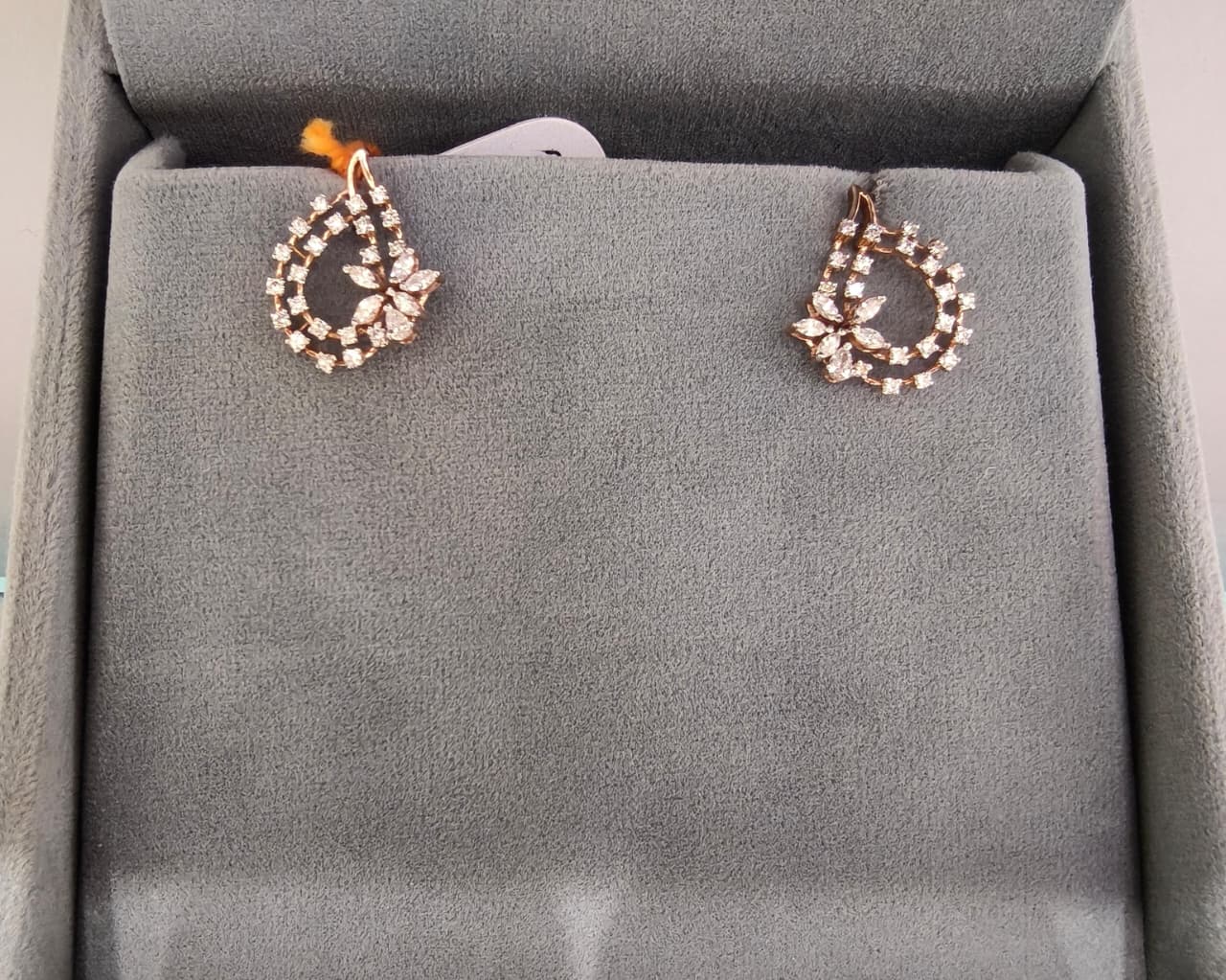 Rose Gold Floral Drop Earring
